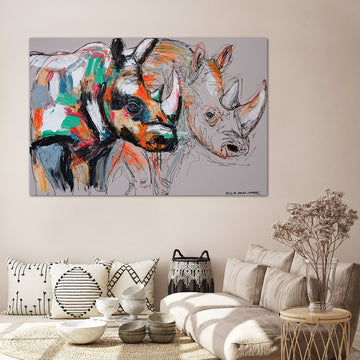 Knight, the Disappearing White Rhino (Original Painting)