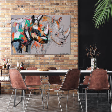 Knight, the Disappearing White Rhino (Original Painting)