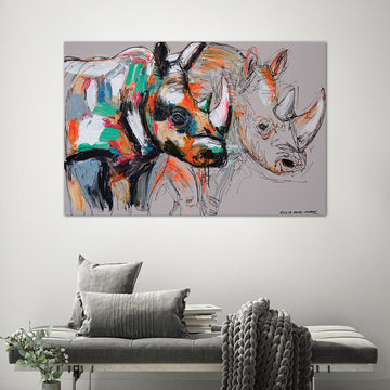 Knight, the Disappearing White Rhino (Original Painting)