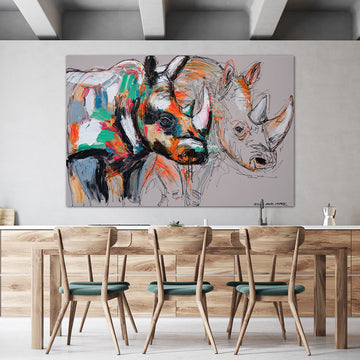 Knight, the Disappearing White Rhino (Original Painting)