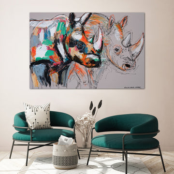 Knight, the Disappearing White Rhino (Original Painting)