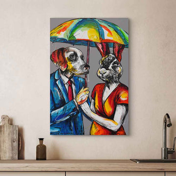 London Rain and Loving It (Original Painting)