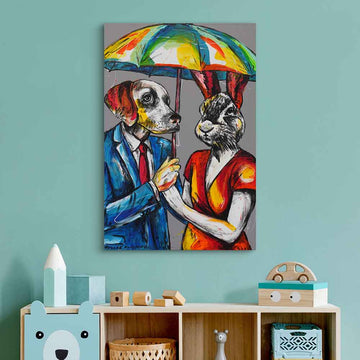 London Rain and Loving It (Original Painting)