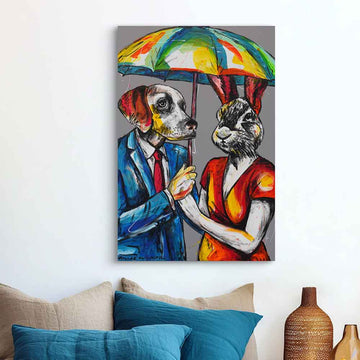 London Rain and Loving It (Original Painting)