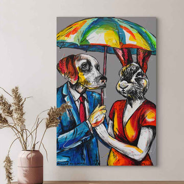 London Rain and Loving It (Original Painting)