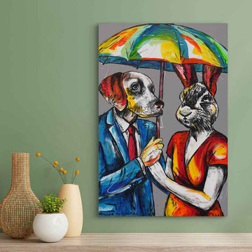 London Rain and Loving It (Original Painting)