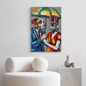 London Rain and Loving It (Original Painting)