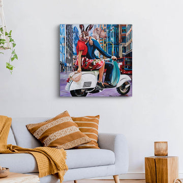 London Vespa Lovers (Original Painting)