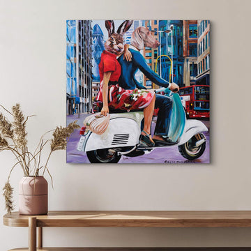 London Vespa Lovers (Original Painting)