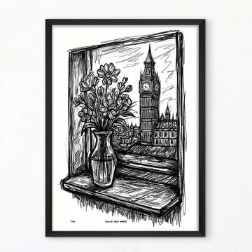 London Through the Window (Giclee Canvas Print)