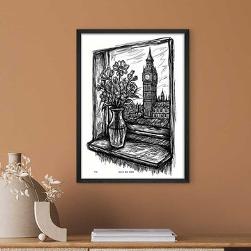 London Through the Window (Giclee Canvas Print)