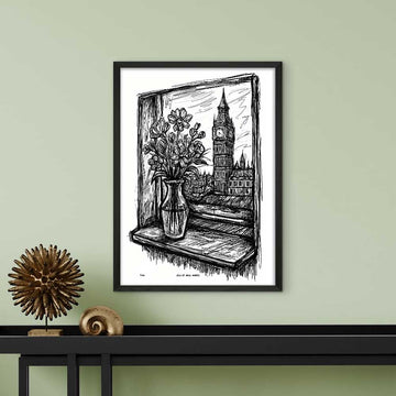 London Through the Window (Giclee Canvas Print)