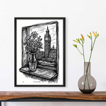 London Through the Window (Giclee Canvas Print)