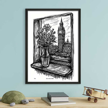 London Through the Window (Giclee Canvas Print)