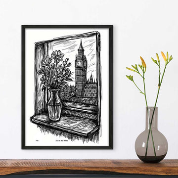 London Through the Window (Giclee Canvas Print)