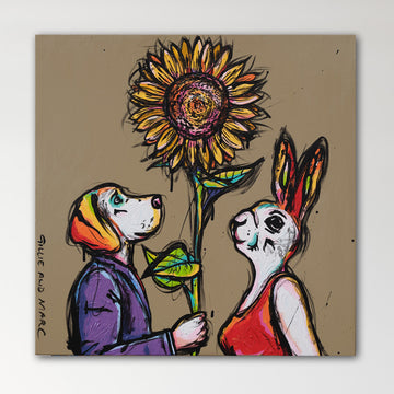 Love and Sunflowers (Original Painting)