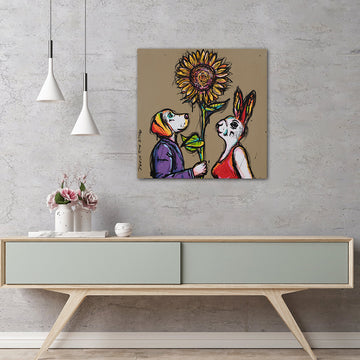 Love and Sunflowers (Original Painting)