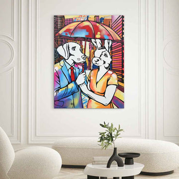 Loving in the Rain (Original Painting)