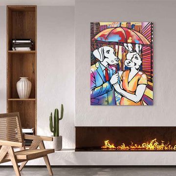 Loving in the Rain (Original Painting)