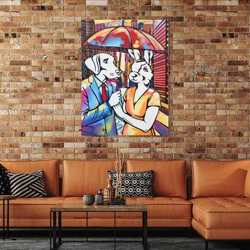 Loving in the Rain (Original Painting)