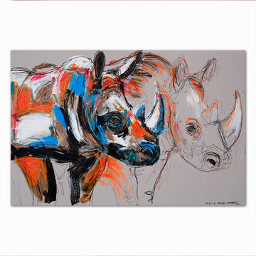 Lumi, the Disappearing White Rhino (Original Painting)