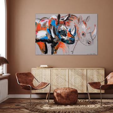 Lumi, the Disappearing White Rhino (Original Painting)