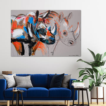 Lumi, the Disappearing White Rhino (Original Painting)