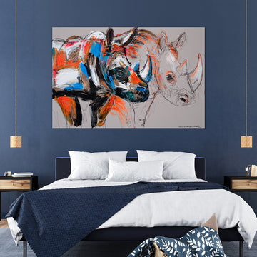 Lumi, the Disappearing White Rhino (Original Painting)