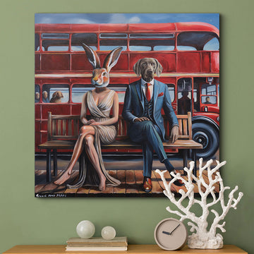 Meeting at The Bus Stop (Original Painting)