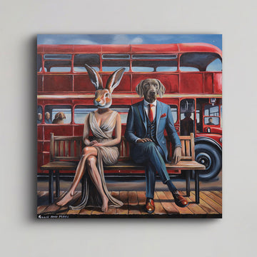 Meeting at The Bus Stop (Original Painting)