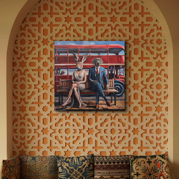 Meeting at The Bus Stop (Original Painting)