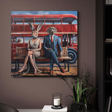 Meeting at The Bus Stop (Original Painting)