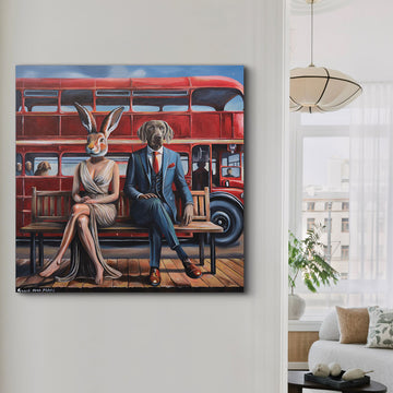 Meeting at The Bus Stop (Original Painting)