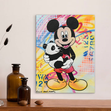 Mickey and Panda (Original Painting)