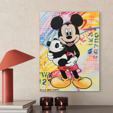 Mickey and Panda (Original Painting)