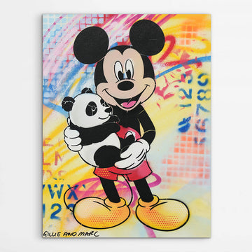 Mickey and Panda (Original Painting)