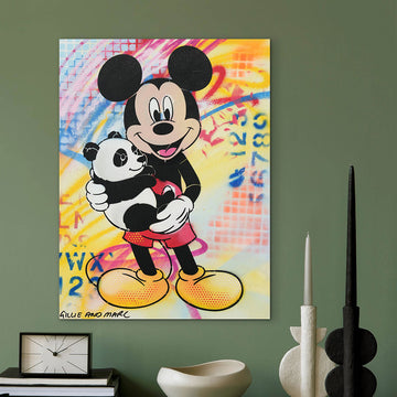 Mickey and Panda (Original Painting)