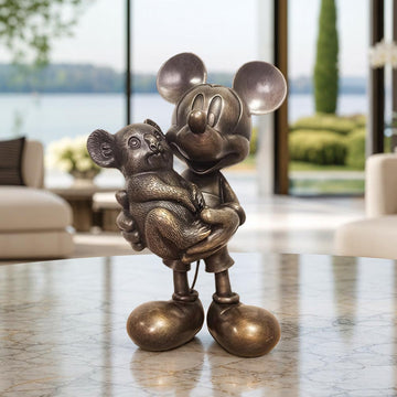 Mickey Loves Koalas (Bronze Sculpture, Miniature Collection)