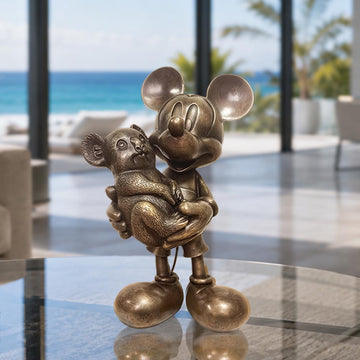 Mickey Loves Koalas (Bronze Sculpture, Miniature Collection)