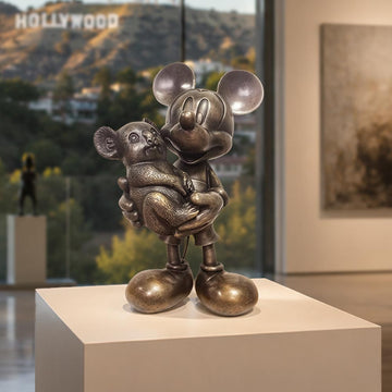 Mickey Loves Koalas (Bronze Sculpture, Miniature Collection)