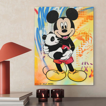 Mickey Is a Panda Lover (Original Painting)
