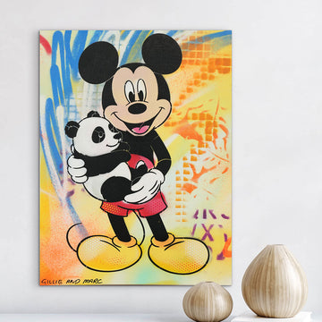 Mickey Is a Panda Lover (Original Painting)