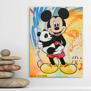 Mickey Is a Panda Lover (Original Painting)