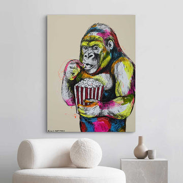Movie Night Chimp – The Gorilla (Original Painting)