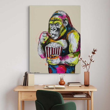 Movie Night Chimp – The Gorilla (Original Painting)