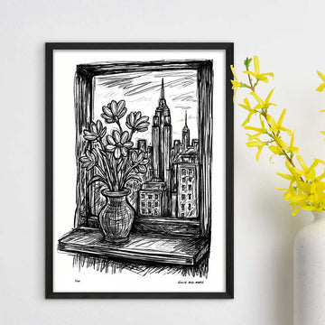 New York Through the Window (Giclee Canvas Print)