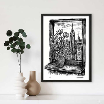 New York Through the Window (Giclee Canvas Print)
