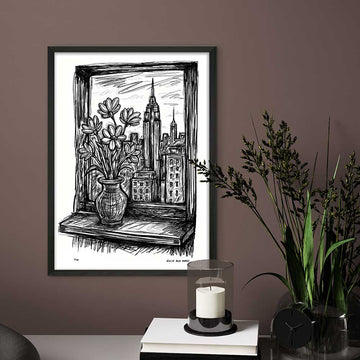 New York Through the Window (Giclee Canvas Print)