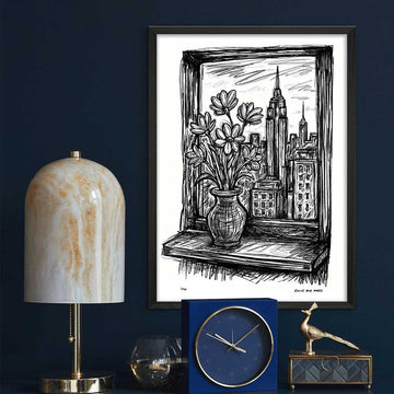 New York Through the Window (Giclee Canvas Print)