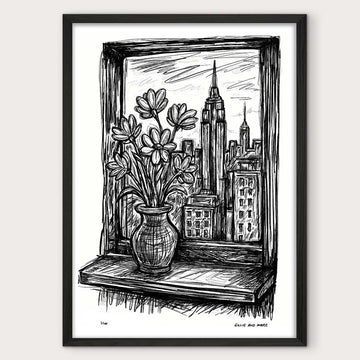 New York Through the Window (Giclee Canvas Print)